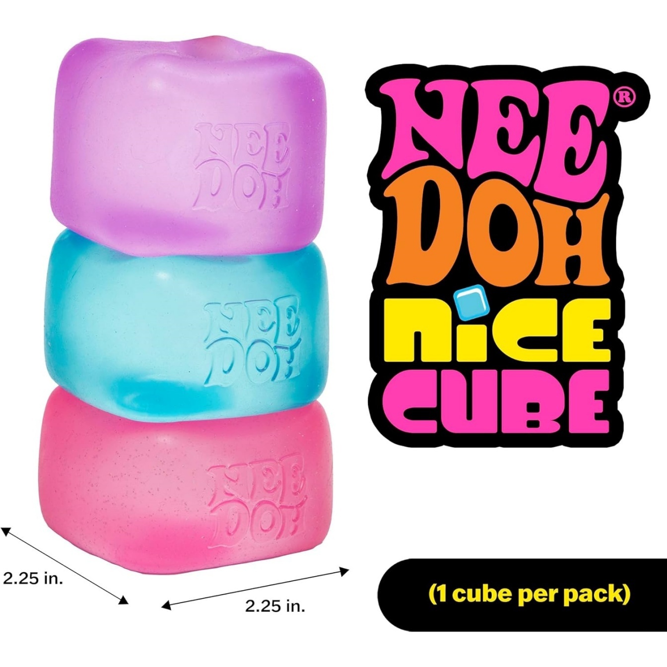 NeeDoh Nice Cube - Solid Squish - 2.25” Cube - Image 4